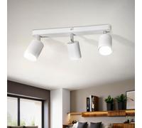 Sweier Ceiling Spotlight 3 Way Lamp Holder Angle Adjustable, Cold White 6000K 5W 430LM (Bulb Provided), White Rotatable GU10 Spot Light, for Kitchen, Living Room, Bedroom, Cloakroom