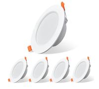 Sweier LED Downlights, 7W Ultra Slim Recessed Ceiling Lights 6000K Cool White 600LM, IP44 Bathroom Spotlights for Living Room Bedroom Kitchen Cutout Φ90-105mm 5 Pack