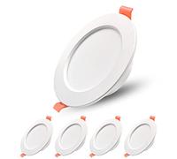 Sweier Ultra Slim LED Recessed Downlights 5W 480LM|IP44 Bathroom Ceiling Lights,Cool White 6000K,Round Cut-Out 70-85mm,5Pack