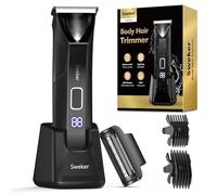Sweker Body Hair Trimmer for Men, Manscape Ball Trimmer, 2-in-1 Body Pubic Hair Groomer and Groin Hair Shaver -Dual-Head Electric Razor for Men