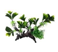 Swell Green Banyan Leaves On Dead Wood Artificial Plant Aquarium Décor
