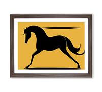Swell Horse Abstract Framed Wall Art Print A2 Walnut