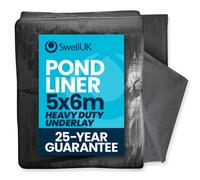 Swell Pond Liner 5X6M With Heavy Duty Underlay - 25-Year Guarantee For Garden, Fish & Koi Ponds