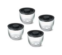 S'well 12oz Glass Prep Bowl Set of 4 For Easy Meal Prep Black Made From Durable Tempered Glass Nests Inside 21.5oz S'well Eats