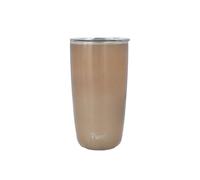 S'well Tumbler with Lid, 530ml, Pyrite, Vacuum-Insulated Travel Cup with Pop-On Lid, for Hot and Cold Beverages, On-the-Go up to 12h Cold/4h Hot, Gold