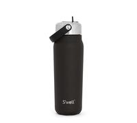 S'well Recycled Stainless Steel Explorer with Flip Straw Lid, 700ml, Onyx Black, Triple Layered Vacuum Insulated