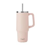 S'well Recycled Stainless Steel Tumbler XL with Straw and Handle, 30oz, Himalayan Salt, Triple Layered Vacuum Insulated Containers Keeps Drinks Cold for 36 hours and Hot for 9