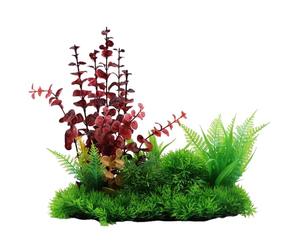 Swell Red Round-Leaf Rotala & Green Fern Artificial Plant Aquarium Décor