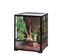 Swell Reptiles Glass Terrarium/Vivarium Tank | Easy Access Port for Access for Tiding Cables with Breathable Mesh Top Lid for Optimal Ventilation (45x45x60cm)