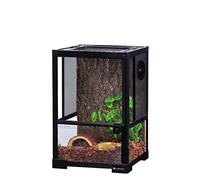 Swell Reptiles Glass Terrarium/Vivarium Tank | Easy Access Port for Access for Tiding Cables with Breathable Mesh Top Lid for Optimal Ventilation (30x30x45cm)