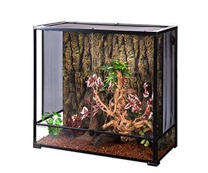 Swell Reptiles Glass Terrarium/Vivarium Tank | Easy Access Port for Access for Tiding Cables with Breathable Mesh Top Lid for Optimal Ventilation (91x45x90cm)