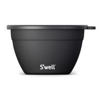 S'well Salad Bowl Kit, Onyx, 1.9L - Salad Lunch Box with Condiment Container and Removable Tray - Leak-Proof and Dishwasher Safe