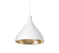 Swell Single XL Pendant Medium White/ Brass