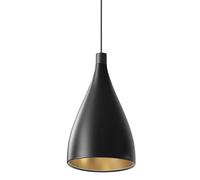 Swell Single XL Pendant Narrow Black/ Brass