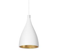 Swell Single XL Pendant Narrow White/ Brass