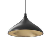 Swell Single XL Pendant Wide Black/ Brass