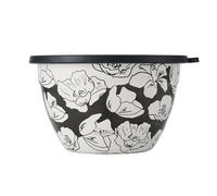 S'well Stainless Steel Salad Bowl Kit - 1.9 Litre, Charcoal Bloom - Comes with 60ml Condiment Container and Removable Tray for Organisation - Leakproof, Easy to Clean, Dishwasher Safe