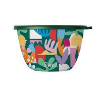 S'well Stainless Steel Salad Bowl Kit - 1.9 Litre, Paper Cutouts - Comes with 60ml Condiment Container and Removable Tray for Organisation - Leakproof, Easy to Clean, Dishwasher Safe