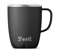 S'well Stainless Steel Travel Mug with Handle - 12oz - Onyx - Triple-Layered Vacuum-Insulated Container Designed to Keep Drinks Cold and Hot - BPA-Free Water Bottle