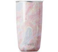 S'well Tumbler with Lid, 530ml, Geode Rose, BPA/BPS-Free Vacuum Triple-Insulated Travel Cup with Slide-Open Lid, for Hot and Cold Beverages, at Home or Work up to 12h Cold/4h Hot