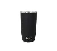 S'well Tumbler with Lid, 530ml, Onyx, BPA/BPS-Free Vacuum Triple-Insulated and Leak-Proof Travel Cup for Hot and Cold Beverages On-The-Go up to 12h Cold/4h Hot, Black