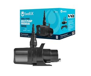 Swell UK Multi-Pump Premium 16000 | Multi-Purpose Black Plastic Pump | Garden Pond Pump | 3 Year Guarantee