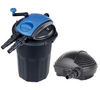 Swell UK Pressure Filter Premium 15,000 and 7,500 Pump Set with Biological & Mechanical Media | UV Clarifier for Crystal Clear Water | Submersible Pump with Strainer Cage & 10m Cable