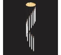 SWEMOPP Large Gold Entryway Chandelier for Foyer Staircase High Ceilings Long Tube Linear Hanging Pendant Light Black Farmhouse Modern LED Linear Chandelier for Living Room Dining Table Hall