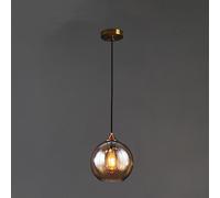 SWEMOPP Modern Black Pendant Light Smoke Glass Ball Farmhouse Ceiling Hanging Light Chrome Amber Glass Vintage Industrial Chandelier For Dining Room Kitchen Island Restaurant Bar Cafe