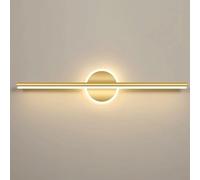 SWEMOPP Modern Form Linear LED Vanity Lights for Bathroom Brushed Gold Bathroom Wall Light Fixtures Over Mirror Indoor Long Strip Bar Wall Sconce for Cabinets Bedroom, 3000K Warm Light