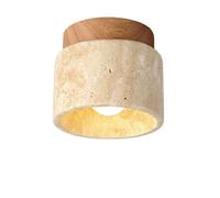 SWEMOPP Wood Marble Stone Ceiling Light Mid Century Modern Semi Flush Ceiling Light Small Hallway Ceiling Light Vintage Farmhouse Close To Ceiling Lamp For Entry Porch Corridor Balcony Staircase