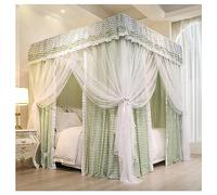 SWENEEN 4 Corner Mosquito Netting Bracket, Stainless Steel Mosquito Net Frame, Bed Stand Canopy Post, Fit For,Green, King,