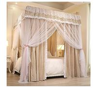 SWENEEN 4 Corner Mosquito Netting Bracket, Stainless Steel Mosquito Net Frame, Bed Stand Canopy Post, Fit For,Khaki,Full,