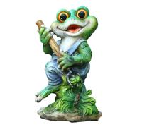 SWENEEN Cute Frog Statue Farm Animal Lifelike Collectible Resin Figurine American Country Style Manor Garden Waterproof Decoration,Blue,13 * 16 * 27cm,Blue,13 * 16 * 27cm