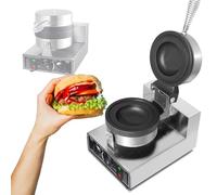 SWENEEN Electric Press Burger Waffle Maker for Home, 1200W Commercial Nonstick Hamburger Waffle Maker Sandwich Press with Time Control,2