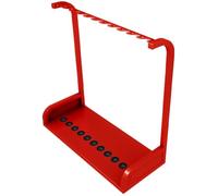SWENEEN Floor-Standing Billiard Cue Rack With 11 Holes, Iron Pool Stick Storage Holder For Billiard Room, Bar, Club, Office, And Gym,Red