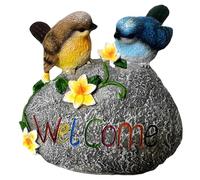 SWENEEN Garden Ornaments Outdoor, Garden Sculptures Statues Welcome Sign Birds Novelty Figurine for Patio Yard Porch Art Home Decor