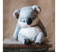 SWENEEN Garden Ornaments, Realistic Sleepy Dog Statue, Dog Memorial Figurines, Resin Sculpture Waterproof, Decorated in Outdoor Home Courtyard Grass,White,Grey