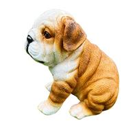 SWENEEN Garden Puppy Ornaments, Realistic Bulldogs or Pugs Statue, Animal Memorial Dog Figurines, Durable Resin Sculpture Decorated in Outdoor Home Courtyard Grass,Sitting1