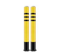 SWENEEN Metal Safety Bollard Parking Post, Safety Barrier Bollard for Driveways with Reflective Tape & Anchor Bolts, Parking Bollard for Parking Traffic-Sensitive Area,2pcs, Yellow
