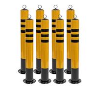 SWENEEN Safety Bollard Yellow Safety Steel Bollard Post, with Anchor Bolts Parking Barrier Bollard Post with Reflective Tape, for Driveways/Parking Lots/Sensitive Areas,8pcs, Yellow