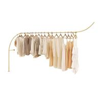SWENEEN Wall-Mounted Garment Organizer Shelf With Industrial Pipe Design For Home And Retail Storage,Gold-350cm