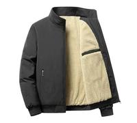 SWEPER Men'S Fleece Coat - Long Sleeves Fleece Jacket Men Winter Thick Jackets Coats Plus Size Solid Color Jacket Fashion Casual Outwear Big Size Coat Warm,Black,Xl