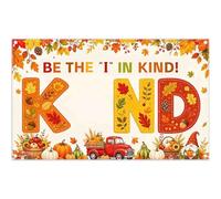 Swepuck 72x43inch Back to School Classroom Backdrop Be The Kind Autumn Maple Leaf Crops Positive Saying Photography Background Kids Welcome Party Decorations Photo Banner