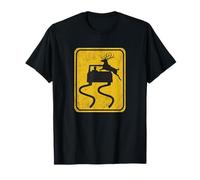 Swerving Car Meets Deer Crossing Vintage Road Sign T-Shirt
