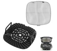 Swess Grill Grate and Replacement Splatter Shield for Ninja AG301 Foodi 5-in-1 Indoor Grill, Non-Stick Griddle Stainless Steel Fine Mesh Screen AG300, AG301C, AG302, AG400