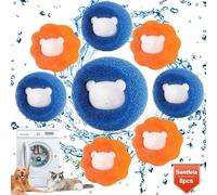 Swetfela 8 Pieces Pet Hair Remover Washing Machine, Reusable Lint Balls Washing Machine, Blue and Orange Hair Catcher Washing Machine, Lint Catcher Washing Machine for Removing Pet Hair, Lint