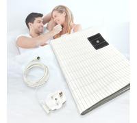 Swetfela Grounding Bed Sheet, Grounding Earthing UK, Grounding Mat with 10% Silver Fiber & 90% Organic Cotton, Natural Wellness and Healthy Earth Energy Mat (Queen-153×203cm)