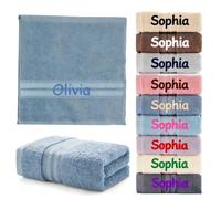 SWETHT Personalised Embroidered Towel with Custom Name - Luxury Soft Face Cloth| Bath Sheet for Baby, Kids & Adults | Unique Wedding, Birthday Gift Idea 100% Cotton
