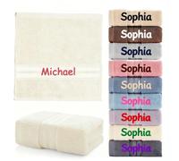 SWETHT Personalised Embroidered Towel with Custom Name - Luxury Soft Face Cloth| Bath Sheet for Baby, Kids & Adults | Unique Wedding, Birthday Gift Idea 100% Cotton